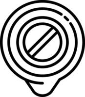 Forbidden Location Line Icon vector