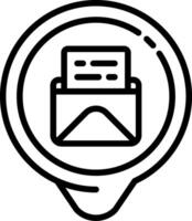 Mail Location Line Icon vector