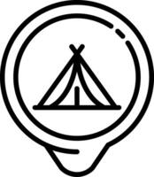 Camping Location Line Icon vector