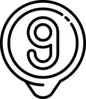 Nine Location Line Icon vector