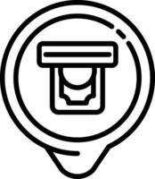 ATM Location Line Icon vector