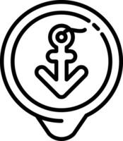 Port Location Line Icon vector