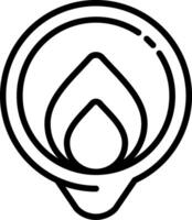 Fire Location Line Icon vector
