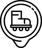 Skate Location Line Icon vector