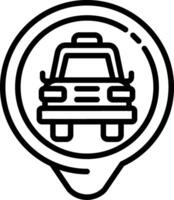 Cab Location Line Icon vector