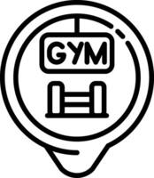 Gym Location Line Icon vector