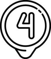 Four Location Line Icon vector