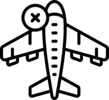 Flight Cancelled Line Icon vector
