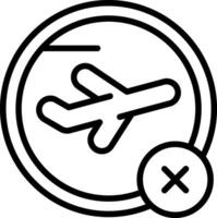 Flight Cancelled Line Icon vector