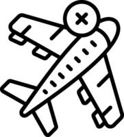 Flight Cancelled Line Icon vector