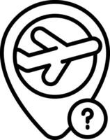 Unknown Flight Location Line Icon vector