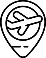 Flight Location Line Icon vector