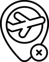 Flight Cancelled Line Icon vector