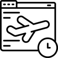 Flight Delayed On Website Line Icon vector
