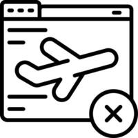 Flight Cancelled On Website Line Icon vector