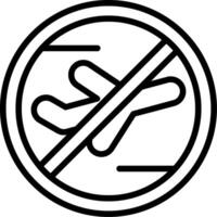 Flight Ban Line Icon vector