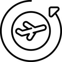 Aeroplane Exchange Line Icon vector