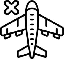 Flight Cancelled Line Icon vector