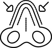 Nose Augmentation Line Icon vector