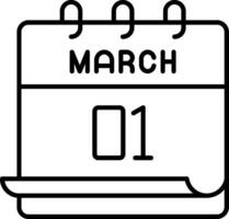 March 1 Icon vector