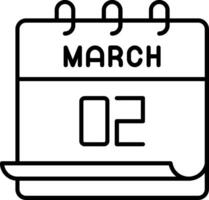 March 2 Icon vector