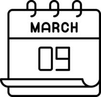March 9 Icon vector