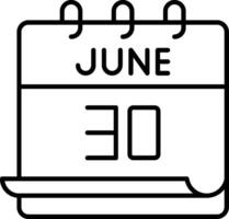 June 30 Icon vector