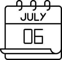 July 6 Icon vector