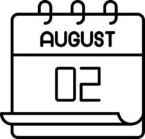 August 2 Icon vector