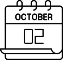 October 2 Icon vector