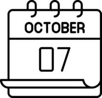 October 7 Icon vector
