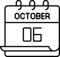 October 6 Icon vector