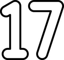 Seventeen Line Icon vector