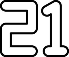 Twenty One Line Icon vector