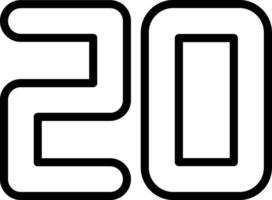 Twenty Line Icon vector
