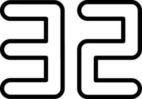 Thirty Two Line Icon vector