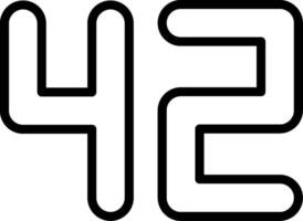Forty Two Line Icon vector