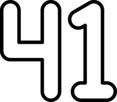 Forty One Line Icon vector