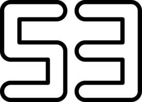 Fifty Three Line Icon vector