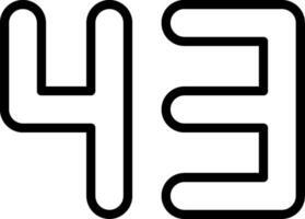 Forty Three Line Icon vector