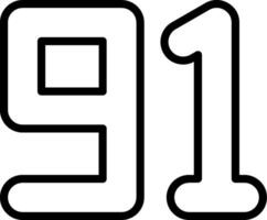 Ninety One Line Icon vector