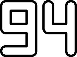 Ninety Four Line Icon vector