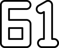 Sixty One Line Icon vector