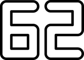 Sixty Two Line Icon vector
