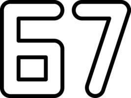 Sixty Seven Line Icon vector