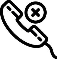 Cancel Call Line Icon vector