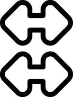 Side Two Arrows Line Icon vector