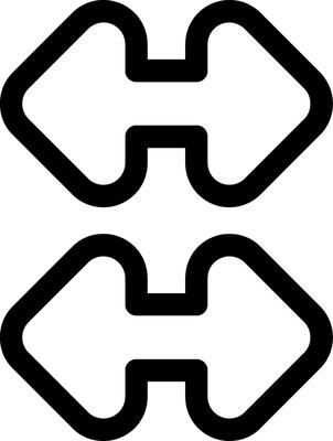 Side Two Arrows Line Icon