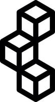 3d Cube Line Icon vector