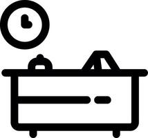 Reception Desk Line Icon vector